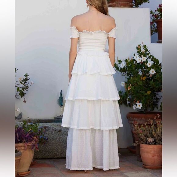 NEW V. Chapman Angelina Dress in White Meringue Size 0 - Picture 3 of 16